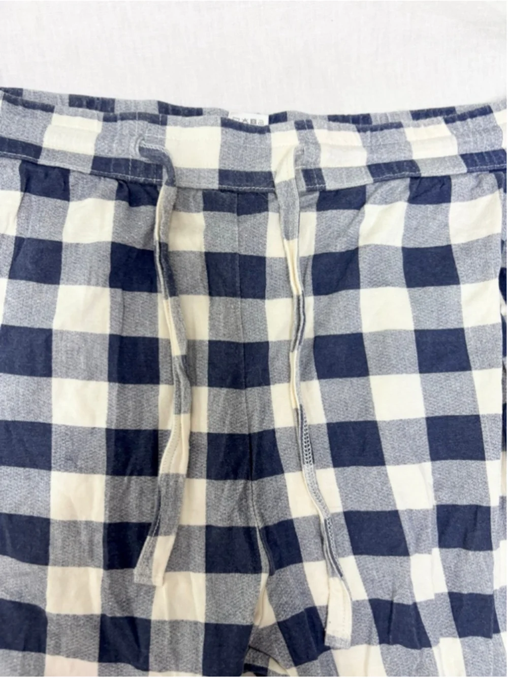Girls Kate Quinn Bamboo Capri Bottoms 14 Blue Cream Plaid